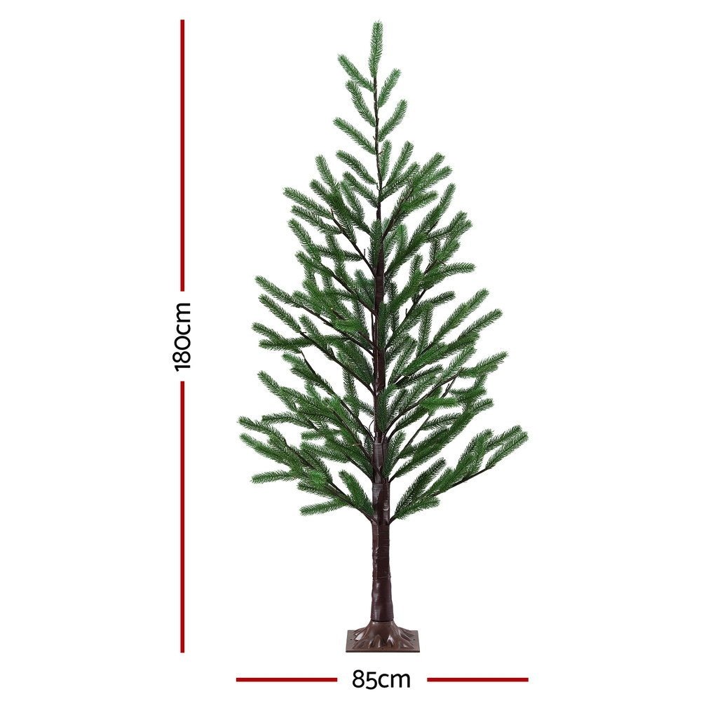 Jingle Jollys Christmas Tree 1.8M Pre - lit LED Xmas Tree 8 Modes Party Decoration