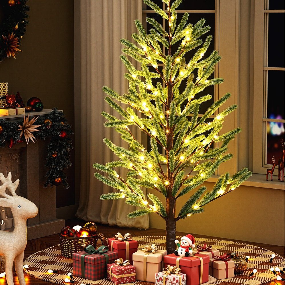 Jingle Jollys Christmas Tree 1.8M Pre - lit LED Xmas Tree 8 Modes Party Decoration