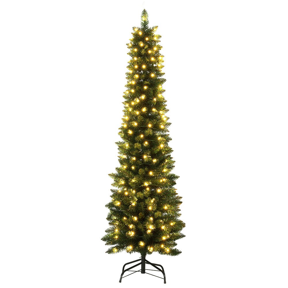 Jingle Jollys Christmas Tree 1.8m Pre - Lit 200 LED Lights Xmas Tree Decorations