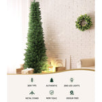 Jingle Jollys Christmas Tree 1.8m Pre - Lit 200 LED Lights Xmas Tree Decorations