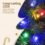 Jingle Jollys 1.8M Pre - lit Christmas Tree 8 Mode Multi Colour 200 LED Light Xmas