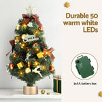 Jingle Jollys Tabletop Christmas Tree 60CM LED Xmas Tree Tree Topper Ornaments