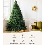 Jingle Jollys Christmas Tree 2.4m Xmas Tree Decorations 1488 LEDs 8 Light Modes