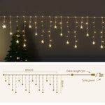 Jingle Jollys Solar Christmas Lights 80 LED 3M Icicle Light Star Decorations
