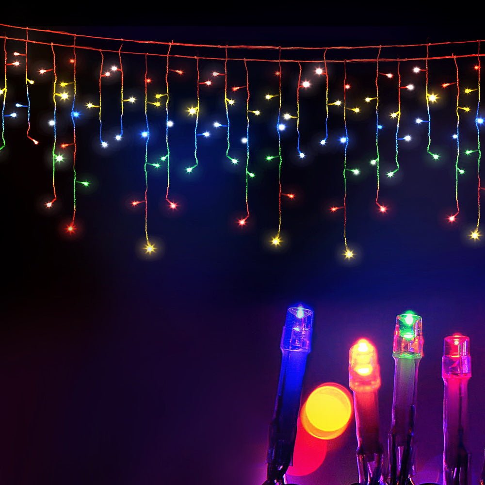 20M Christmas Lights Icicle Light 800 LED Multi - coloured Jingle Jollys