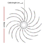 0.5M Christmas Lights 128 LED Spin Motif Light Decorations Jingle Jollys