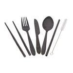 Appetito ? Stainless Steel Traveller?s Cutlery Set in Zippered Pouch Black - '9313492734300 Toy Chest Australia 1