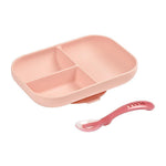 Beaba Silicone Suction Divided Plate & Spoon - Pink - '0812995013930 Toy Chest Australia 4