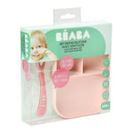 Beaba Silicone Suction Divided Plate & Spoon - Pink - '0812995013930 Toy Chest Australia 2