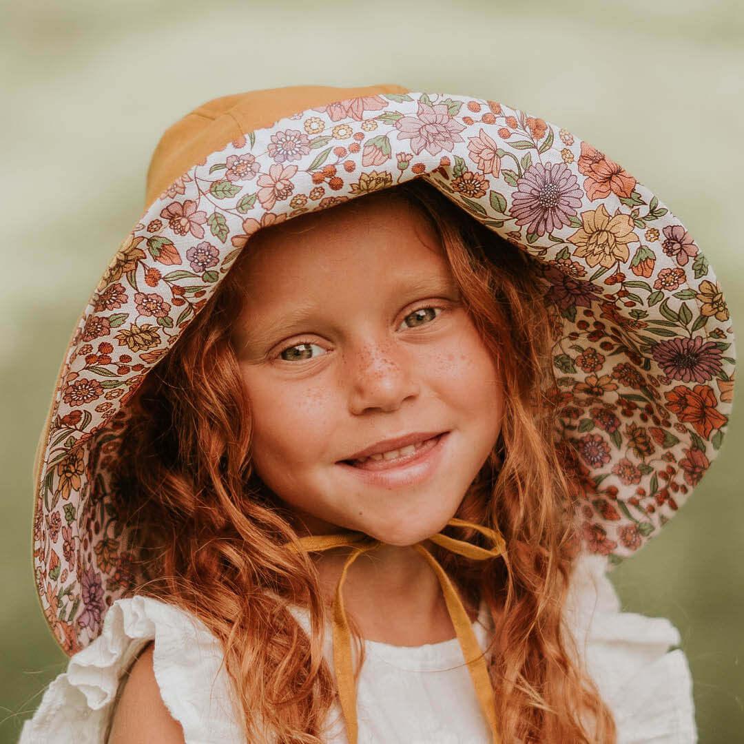 Bedhead Girls Wide - Brimmed Sun Bonnet Hat - Matilda/Maize S - '9348933054839 Toy Chest Australia 3