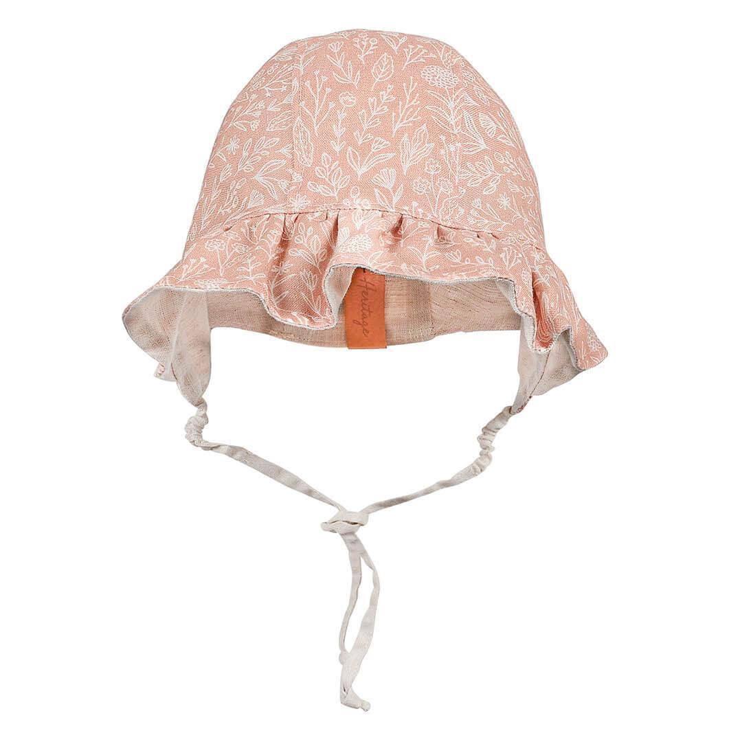 Bedhead Heritage Reversible Ruffle Bonnet Hat - Freya/Flax M - '9348933049699 Toy Chest Australia 1