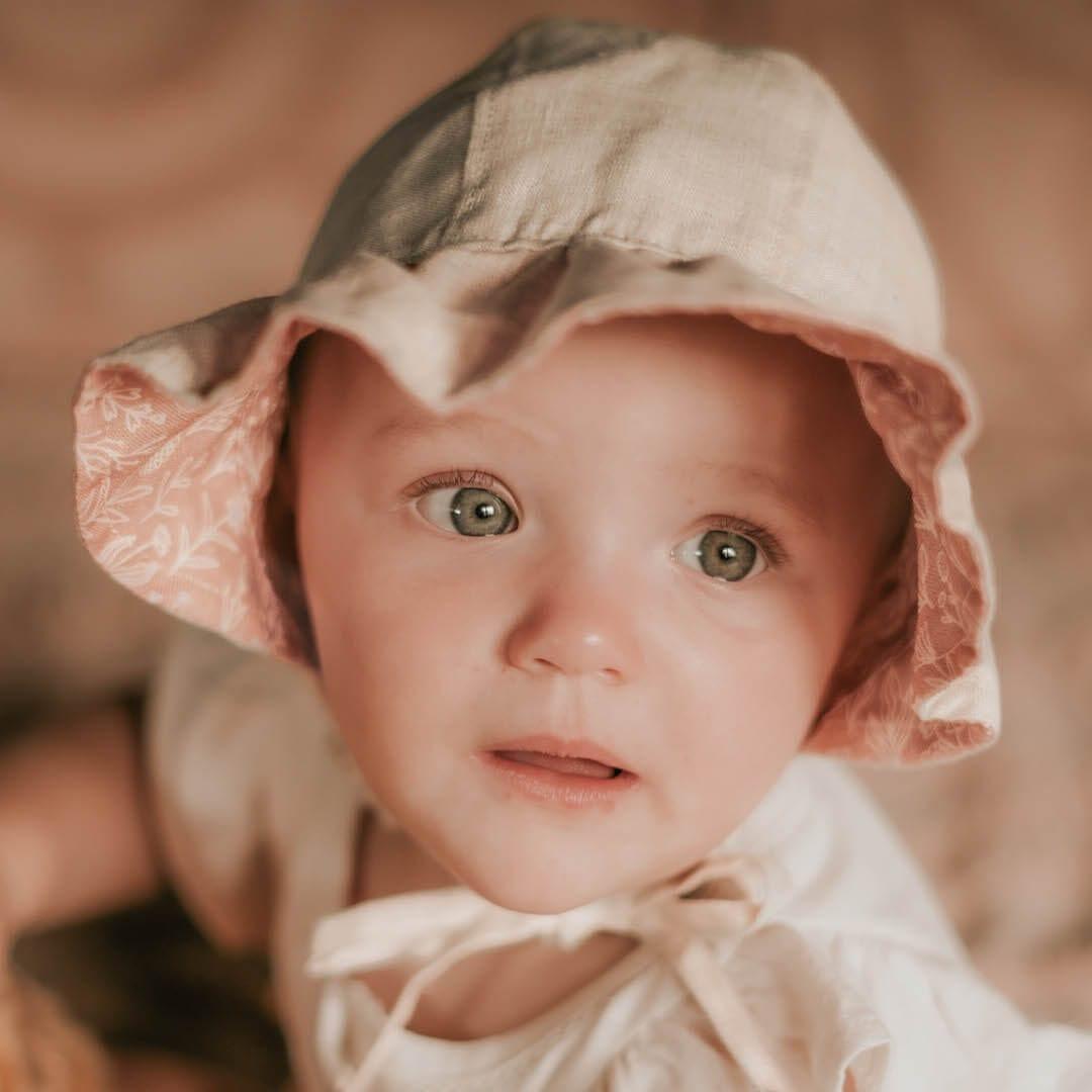 Bedhead Heritage Reversible Ruffle Bonnet Hat - Freya/Flax M - '9348933049699 Toy Chest Australia 7