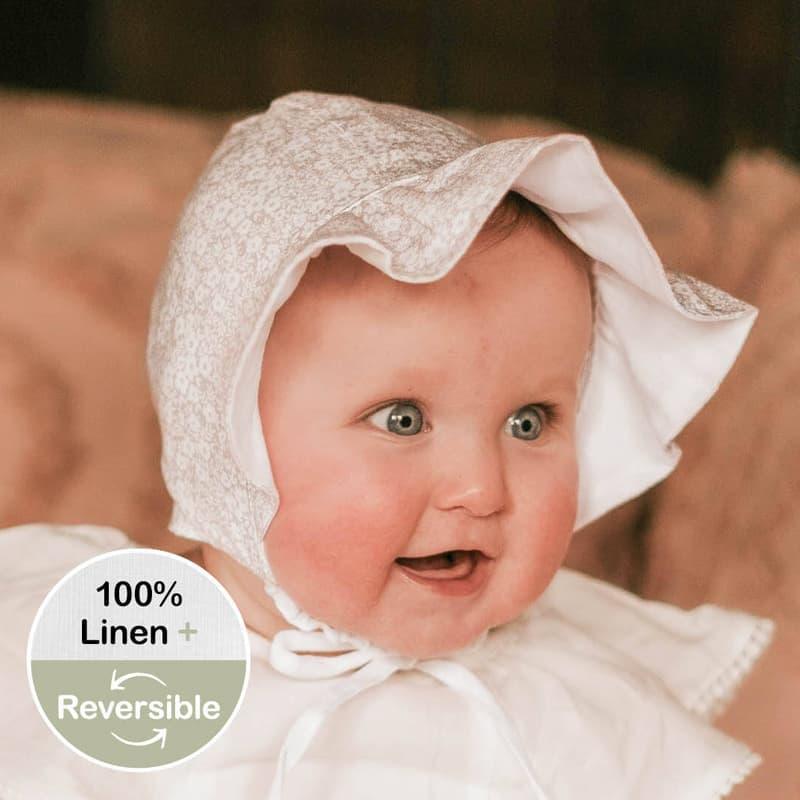 Bedhead Heritage Reversible Ruffle Bonnet Hat - Willow/Blanc M - '9348933049811 Toy Chest Australia 4