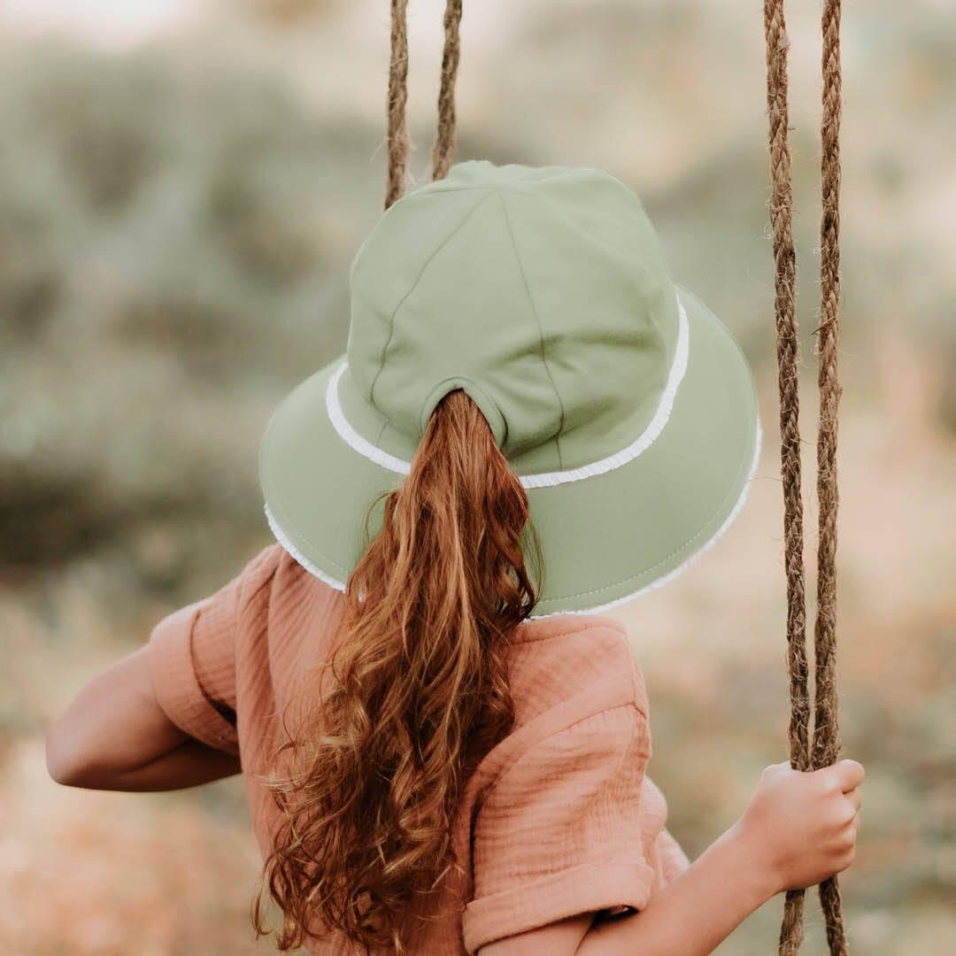Bedhead Ponytail Bucket Hat - Khaki Ruffle L - '9348933044625 Toy Chest Australia 4