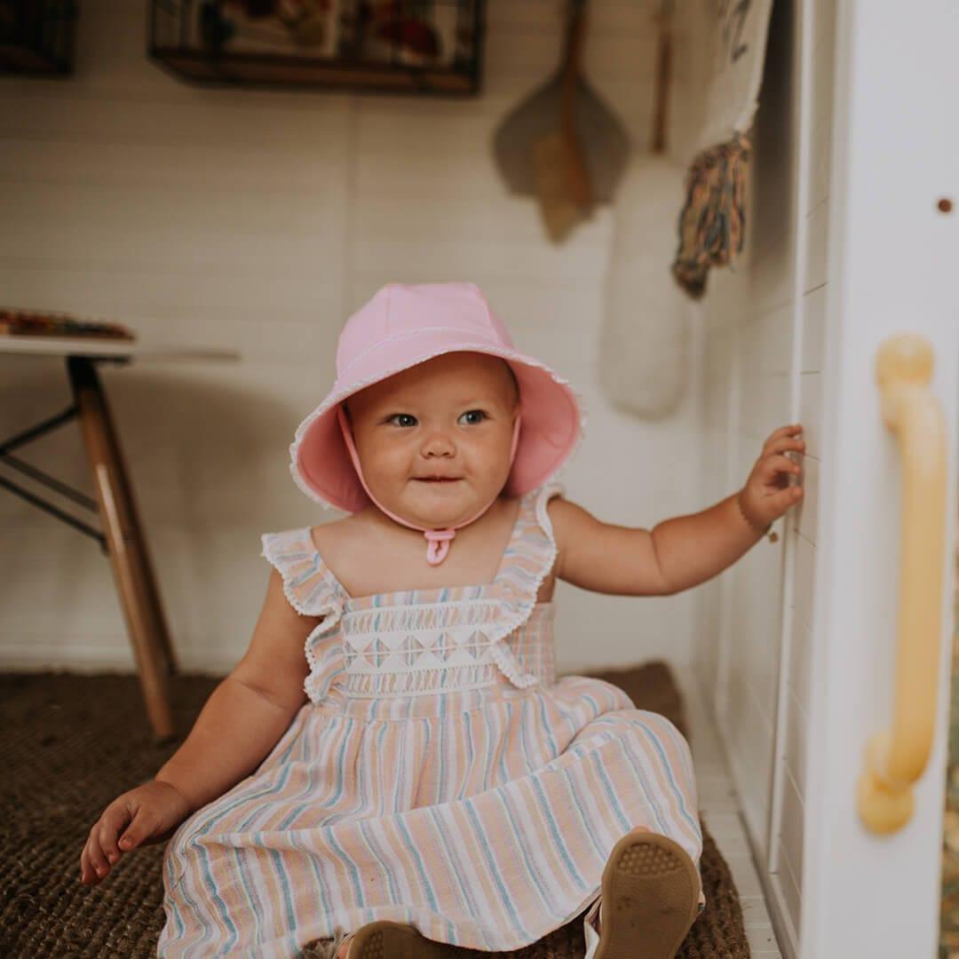 Bedhead Toddler Bucket Hat - Blush Ruffle Trim L - '9348933053146 Toy Chest Australia 4