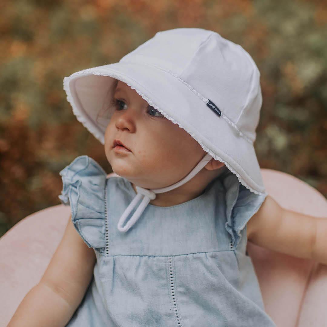Bedhead Toddler Bucket Hat - White Ruffle Trim S - '9348933053245 Toy Chest Australia 1