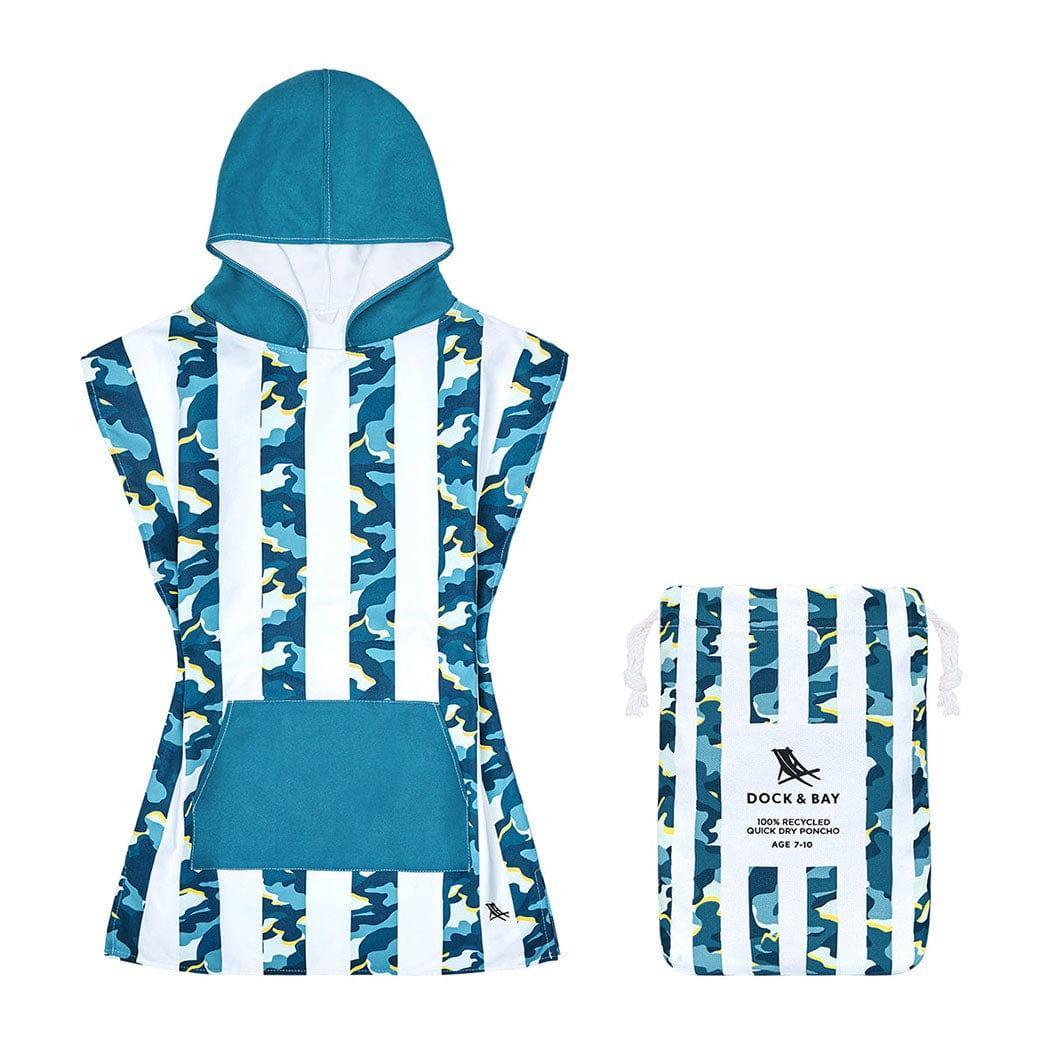 Dock & Bay KIDS Poncho Hooded Towel - Cool Camo XS (2 - 4yrs) - '5060668837658 Toy Chest Australia 7