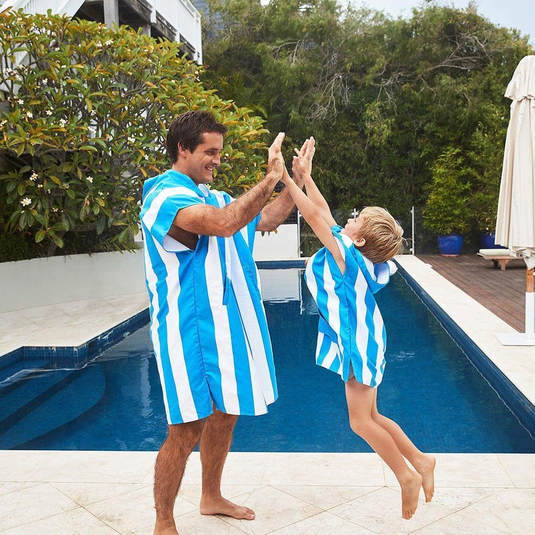Dock & Bay KIDS Poncho Hooded Towel - Mini Cabana Collection - Bondi Blue S (4 - 7yrs) - '5060668831892 Toy Chest Australia 2