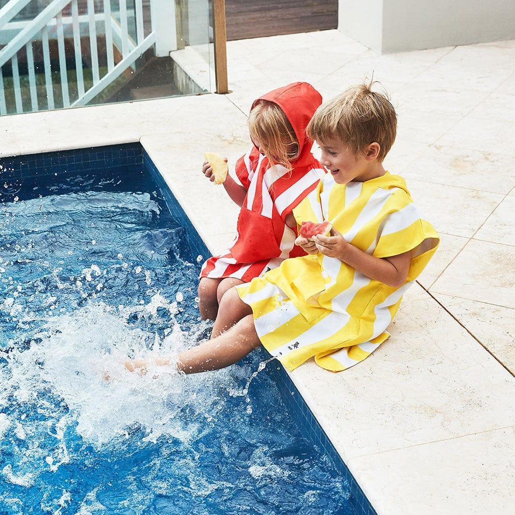 Dock & Bay KIDS Poncho Hooded Towel - Mini Cabana Collection - Boracay Yellow S (4 - 7yrs) - '5060668831519 Toy Chest Australia 1