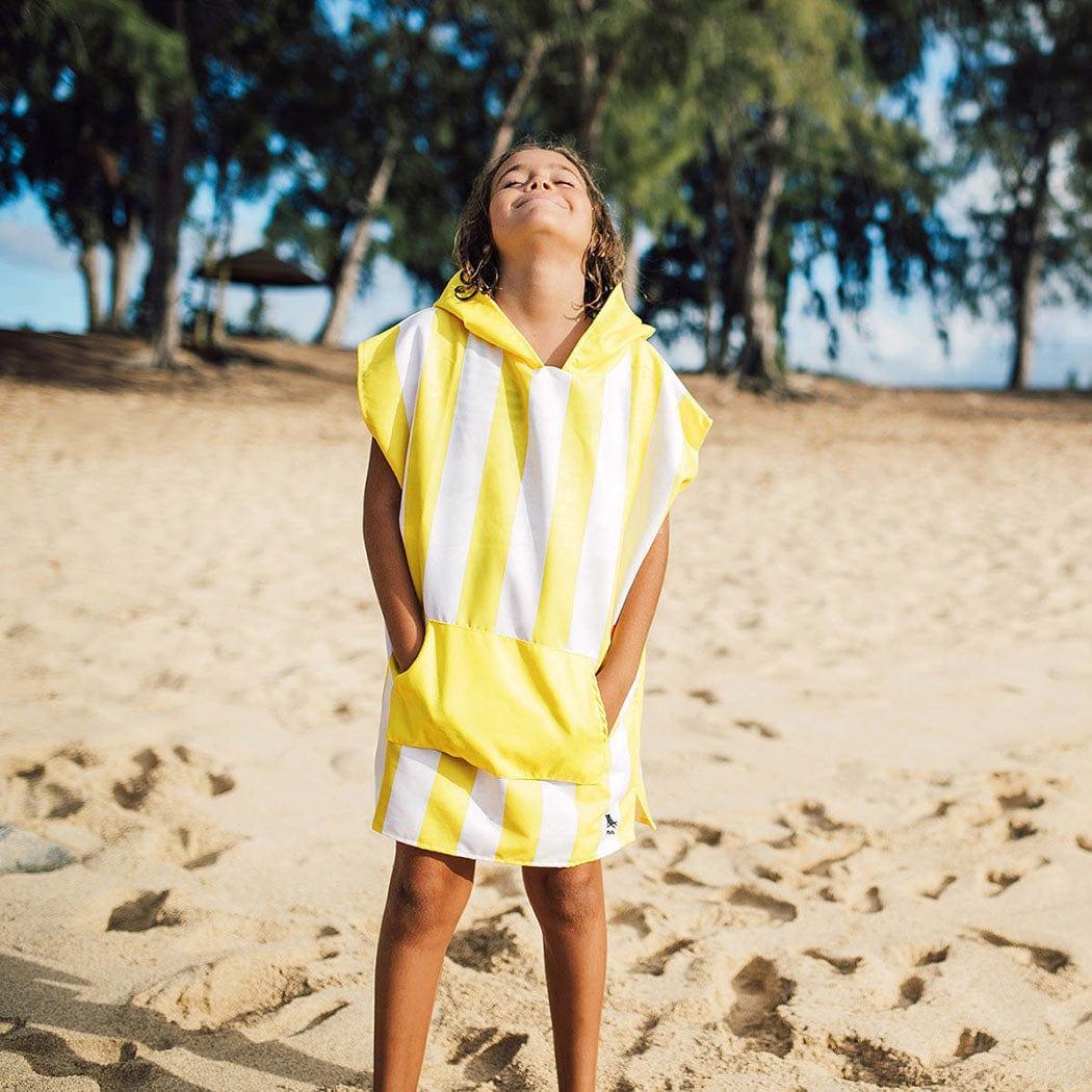 Dock & Bay KIDS Poncho Hooded Towel - Mini Cabana Collection - Boracay Yellow S (4 - 7yrs) - '5060668831519 Toy Chest Australia 2