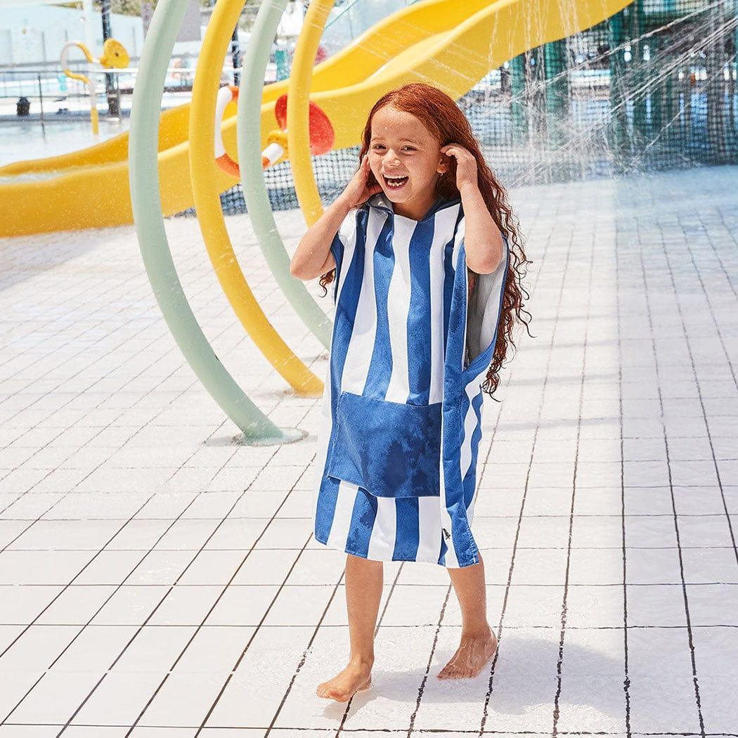 Dock & Bay KIDS Poncho Hooded Towel - Mini Cabana Collection - Whitsunday Blue M (8 - 10yrs) - '5060668837450 Toy Chest Australia 1
