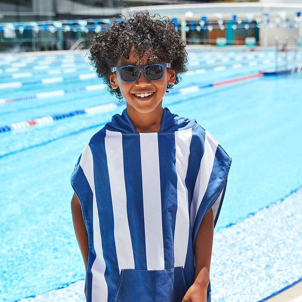 Dock & Bay KIDS Poncho Hooded Towel - Mini Cabana Collection - Whitsunday Blue M (8 - 10yrs) - '5060668837450 Toy Chest Australia 2