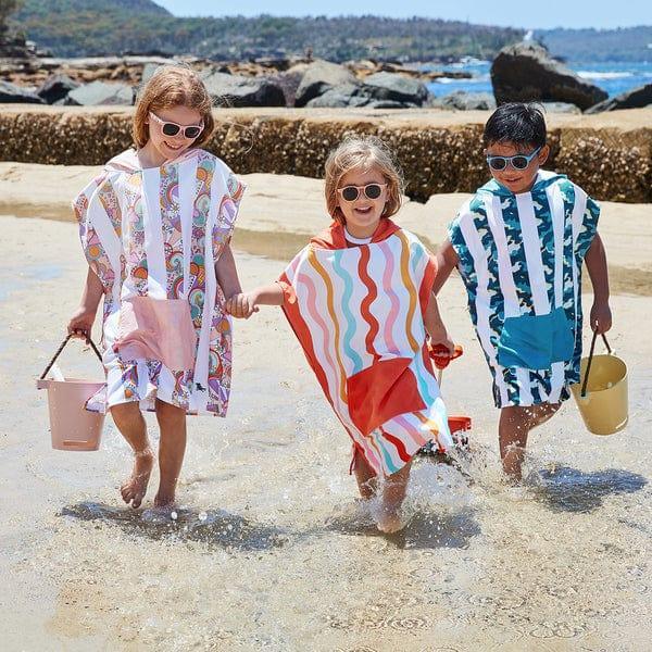 Dock & Bay KIDS Poncho Hooded Towel - Squiggle Face M (7 - 10yrs) - '5060668838044 Toy Chest Australia 3