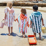 Dock & Bay KIDS Poncho Hooded Towel - Squiggle Face M (7 - 10yrs) - '5060668838044 Toy Chest Australia 4