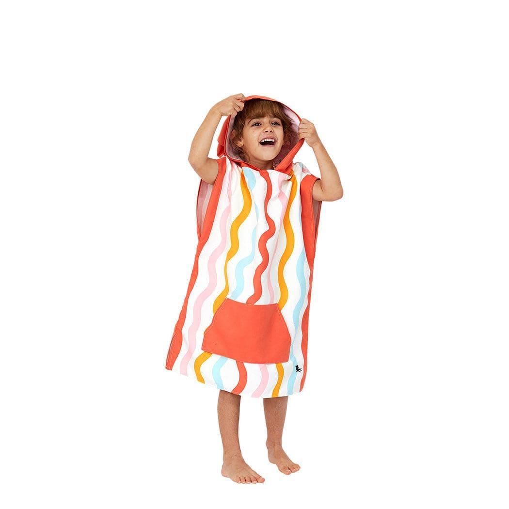 Dock & Bay KIDS Poncho Hooded Towel - Squiggle Face M (7 - 10yrs) - '5060668838044 Toy Chest Australia 7