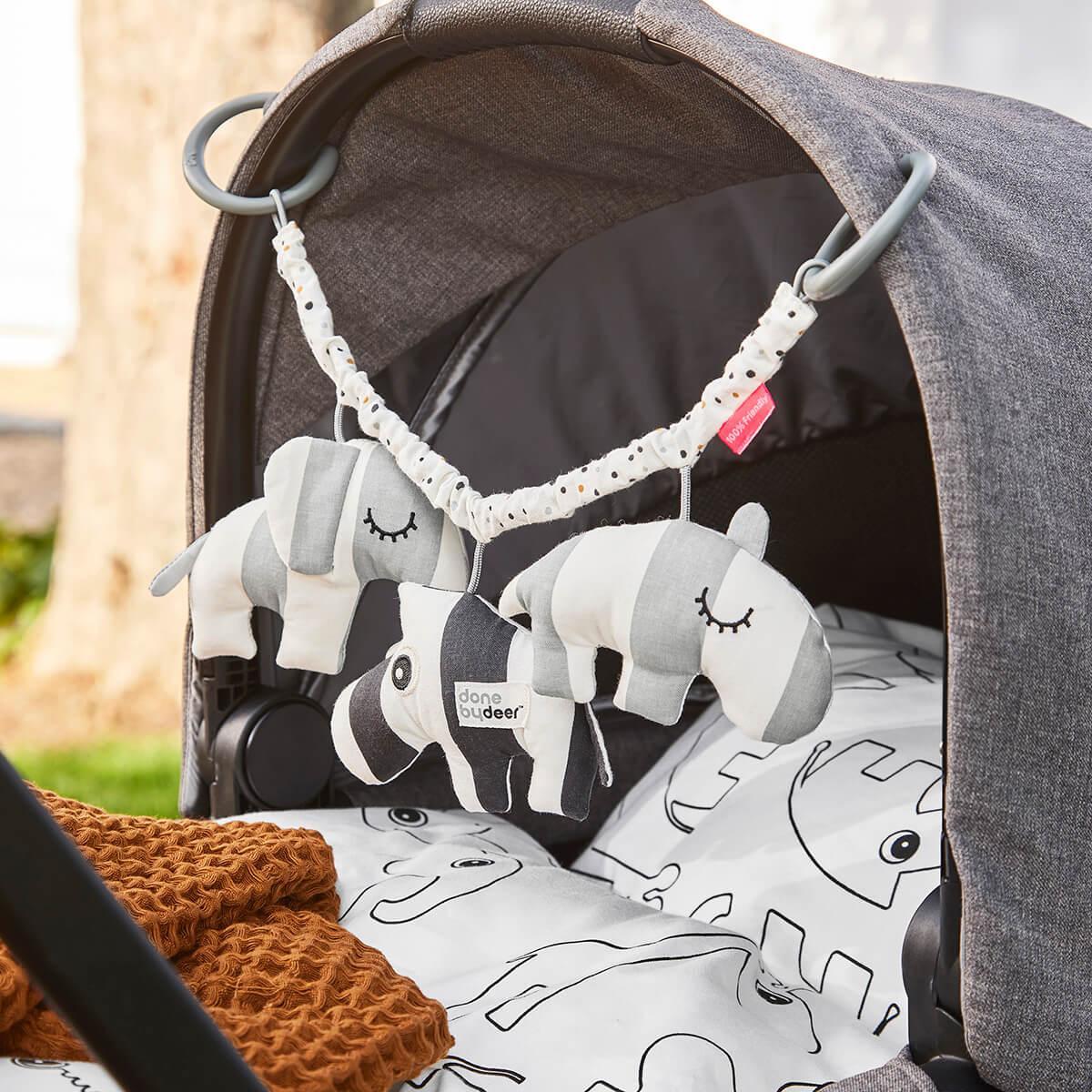 Done by Deer Pram Toy Deer Friends - Grey - '5712643018001 Toy Chest Australia 1