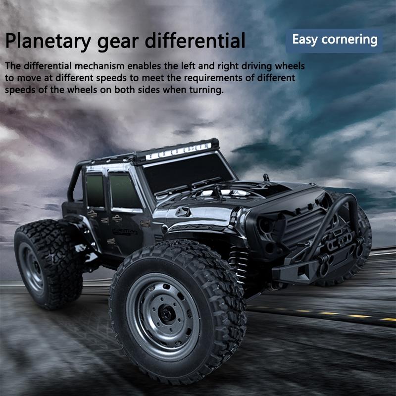 ToyChest au black off road ride on car with rugged knobby tires and LED light bar front grille
