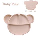Grosmimi Bear Silicone Suction Food Plate with Silicone Lid Chocolate Brown - '8809466586019 Toy Chest Australia 7