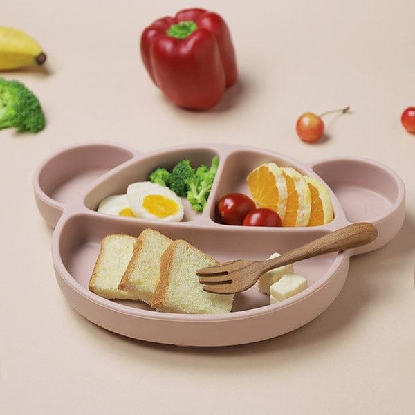 Grosmimi Bear Silicone Suction Food Plate with Silicone Lid Vanilla - '8809466586026 Toy Chest Australia 9