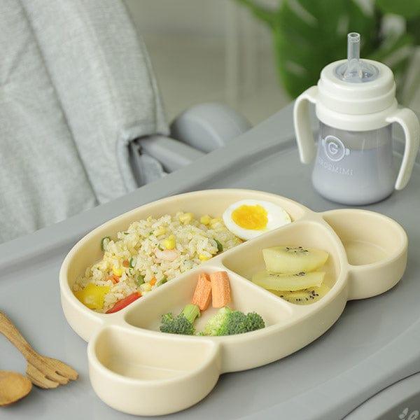 Grosmimi Bear Silicone Suction Food Plate with Silicone Lid Chocolate Brown - '8809466586019 Toy Chest Australia 3