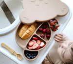 Grosmimi Bear Silicone Suction Food Plate with Silicone Lid Vanilla - '8809466586026 Toy Chest Australia 5