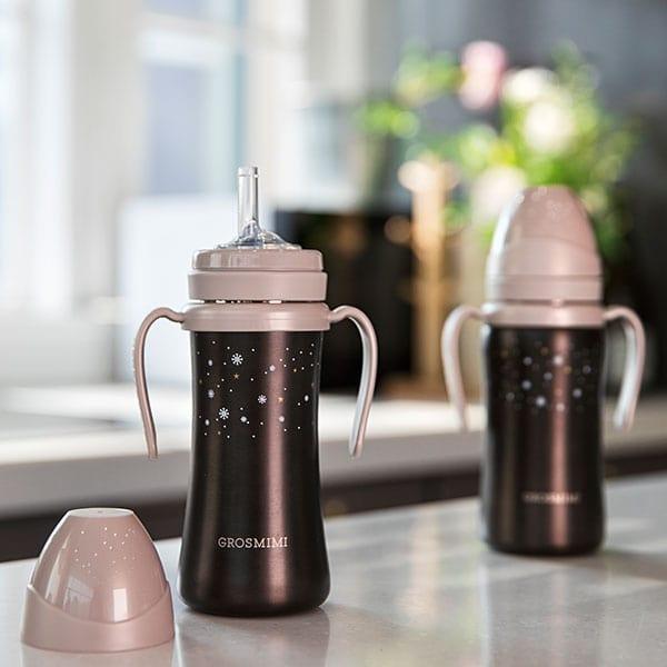 Grosmimi Dark Stainless Straw Cup 300ml Cream Beige - '8809466585364 Toy Chest Australia 1