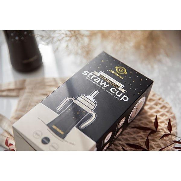 Grosmimi Dark Stainless Straw Cup 300ml Cream Beige - '8809466585364 Toy Chest Australia 6
