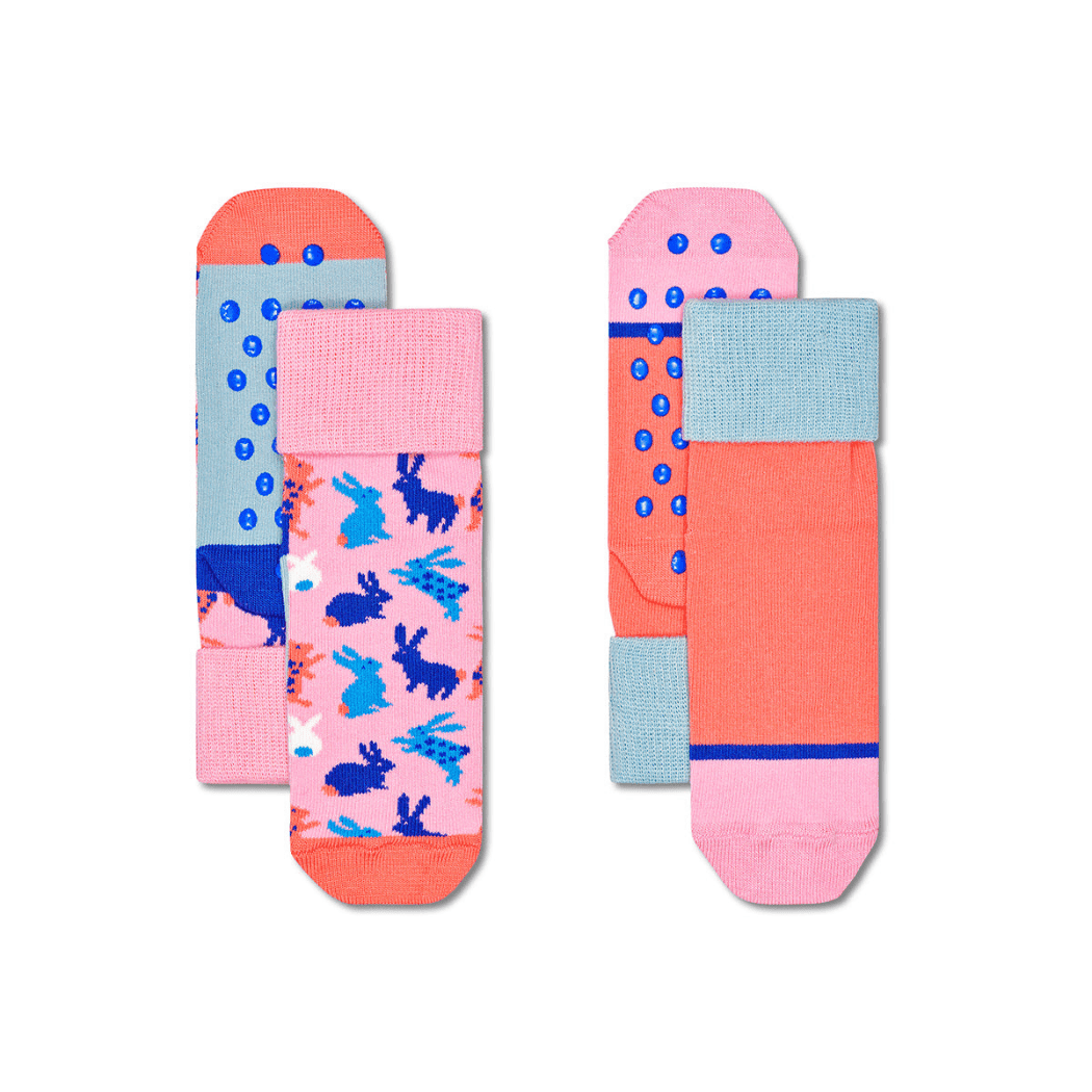 Happy Socks Kids Anti Slip Bunny 2 - Pack 2 - 3Yrs - '7333102471571 Toy Chest Australia 1