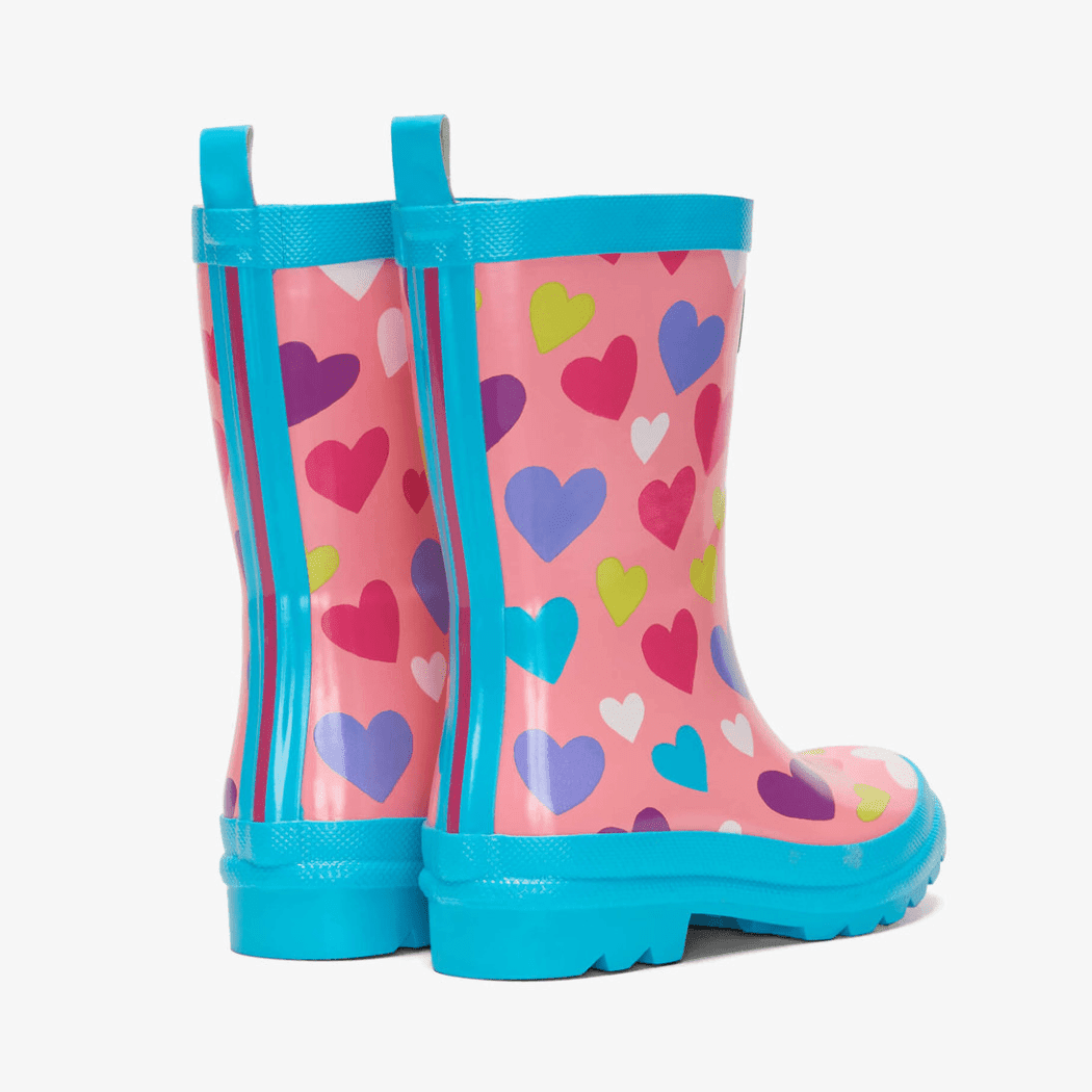 HATLEY Shiny Kids Rain Boots | Colourful Hearts size 8 - '0818865021197 Toy Chest Australia 1