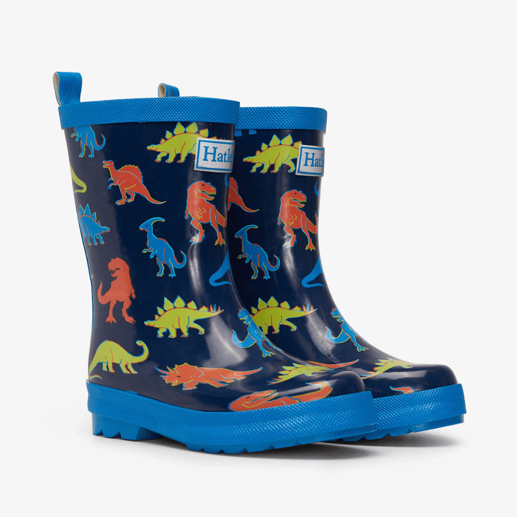 HATLEY Shiny Kids Rain Boots | Linework Dinos size 3 - '7333102509755 Toy Chest Australia 3