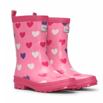 HATLEY Shiny Kids Rain Boots | Scattered Hearts size 8 - '0671374541552 Toy Chest Australia 4