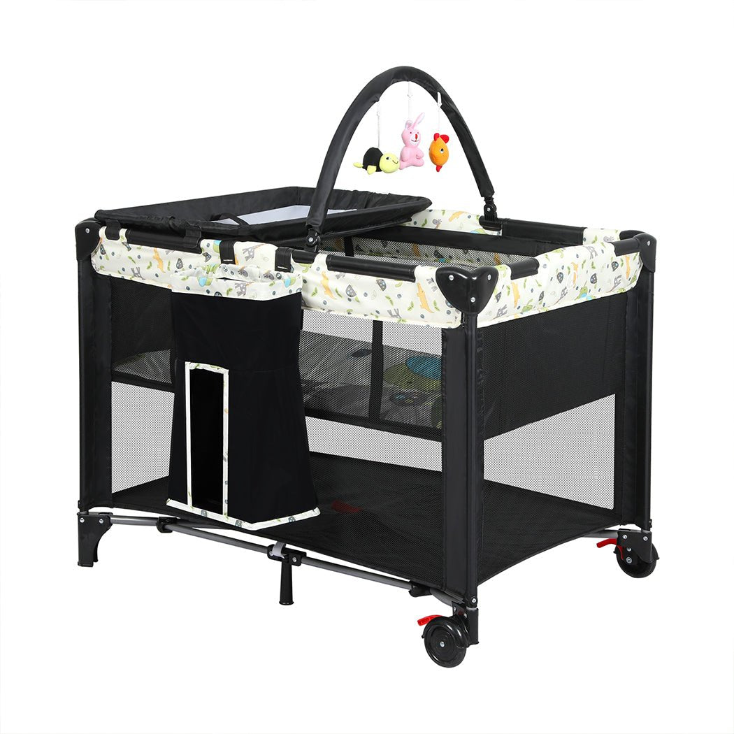 BoPeep Baby Cot Bed Crib Portable Bassinet Black - '9356877139642 Toy Chest Australia 8