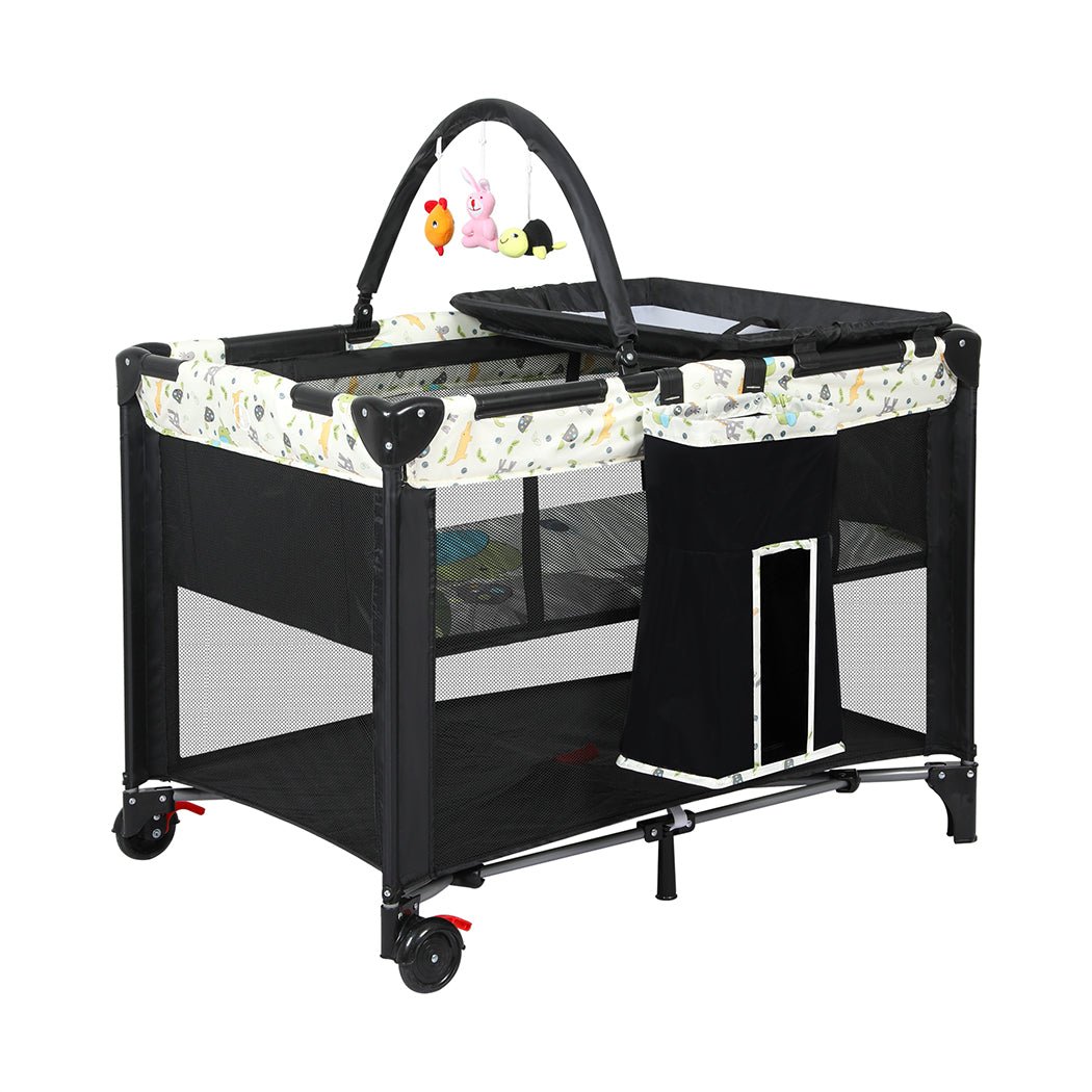 BoPeep Baby Cot Bed Crib Portable Bassinet Black - '9356877139642 Toy Chest Australia 1