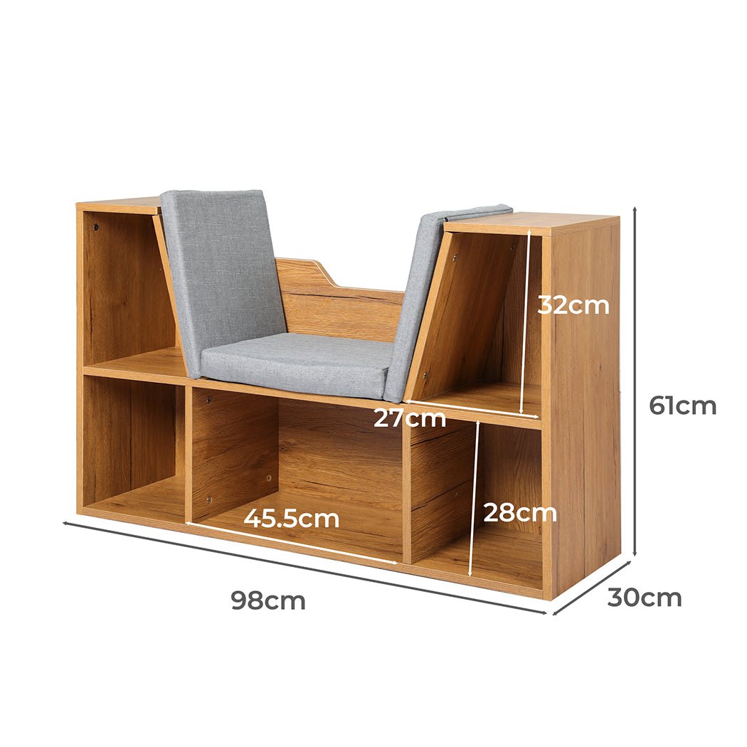 Levede Kids Bookcase Toys Box Shelf Brown - '9356877132162 Toy Chest Australia 2