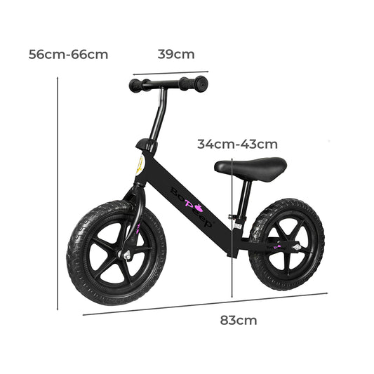 BoPeep Kids Balance Bike Ride On Toys Black-1942352907013853186