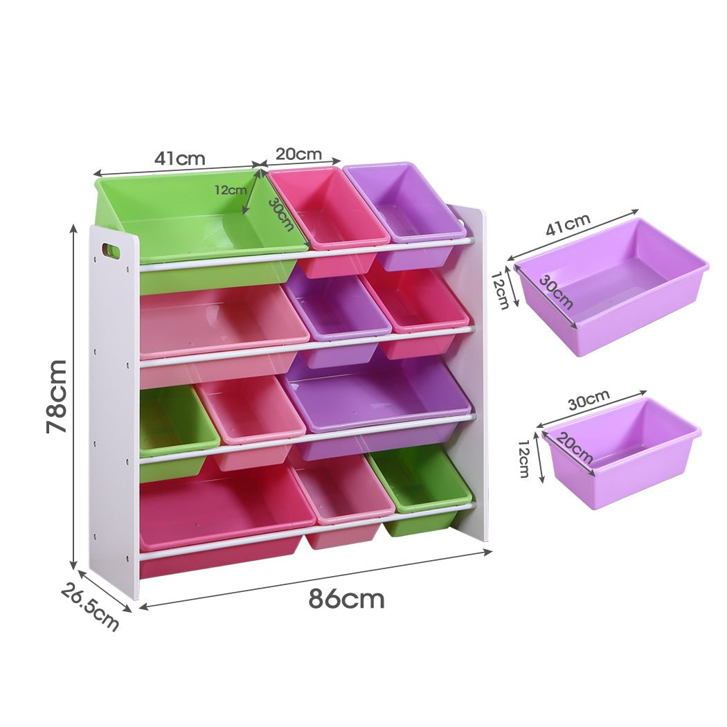 Levede 12Bins Kids Toy Box Bookshelf - '9356877064777 Toy Chest Australia 2