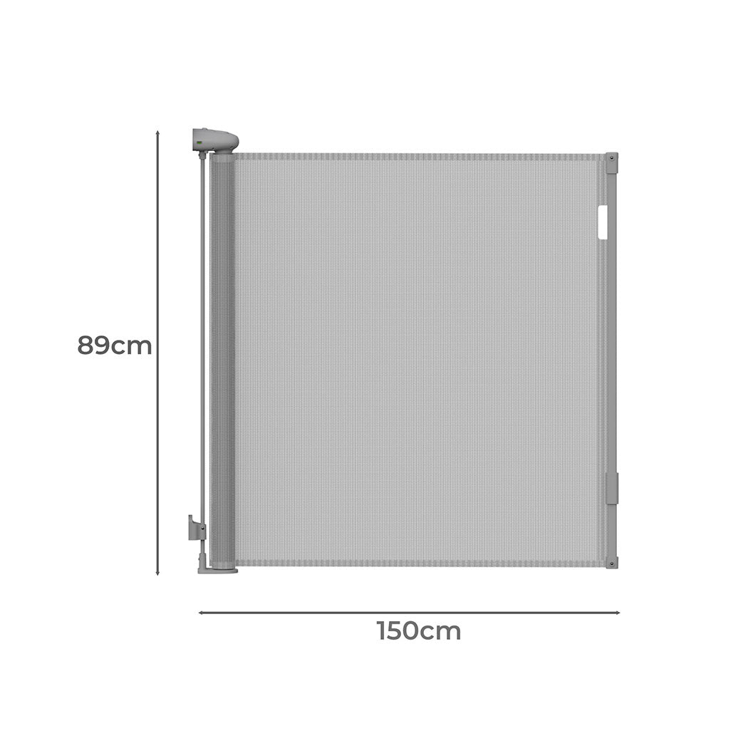 BoPeep Retractable Baby Safety Gates 150cm Grey 150 cm - '9356877171352 Toy Chest Australia 2