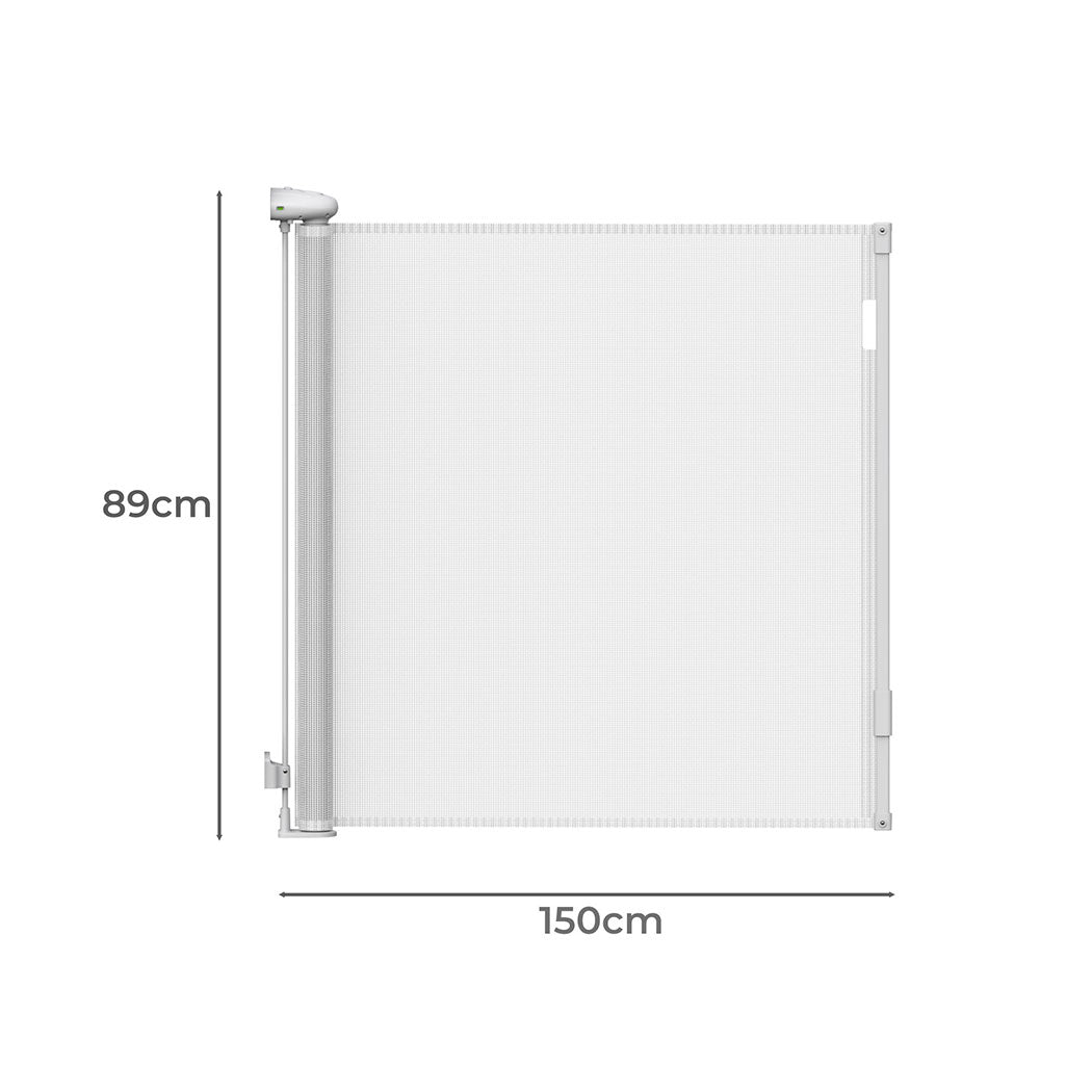 BoPeep Retractable Baby Safety Gates 150cm White 150 cm - '9356877166419 Toy Chest Australia 2