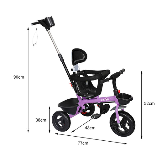 BoPeep Kids Tricycle Ride On Trike Toddler Purple-1942353263185760258