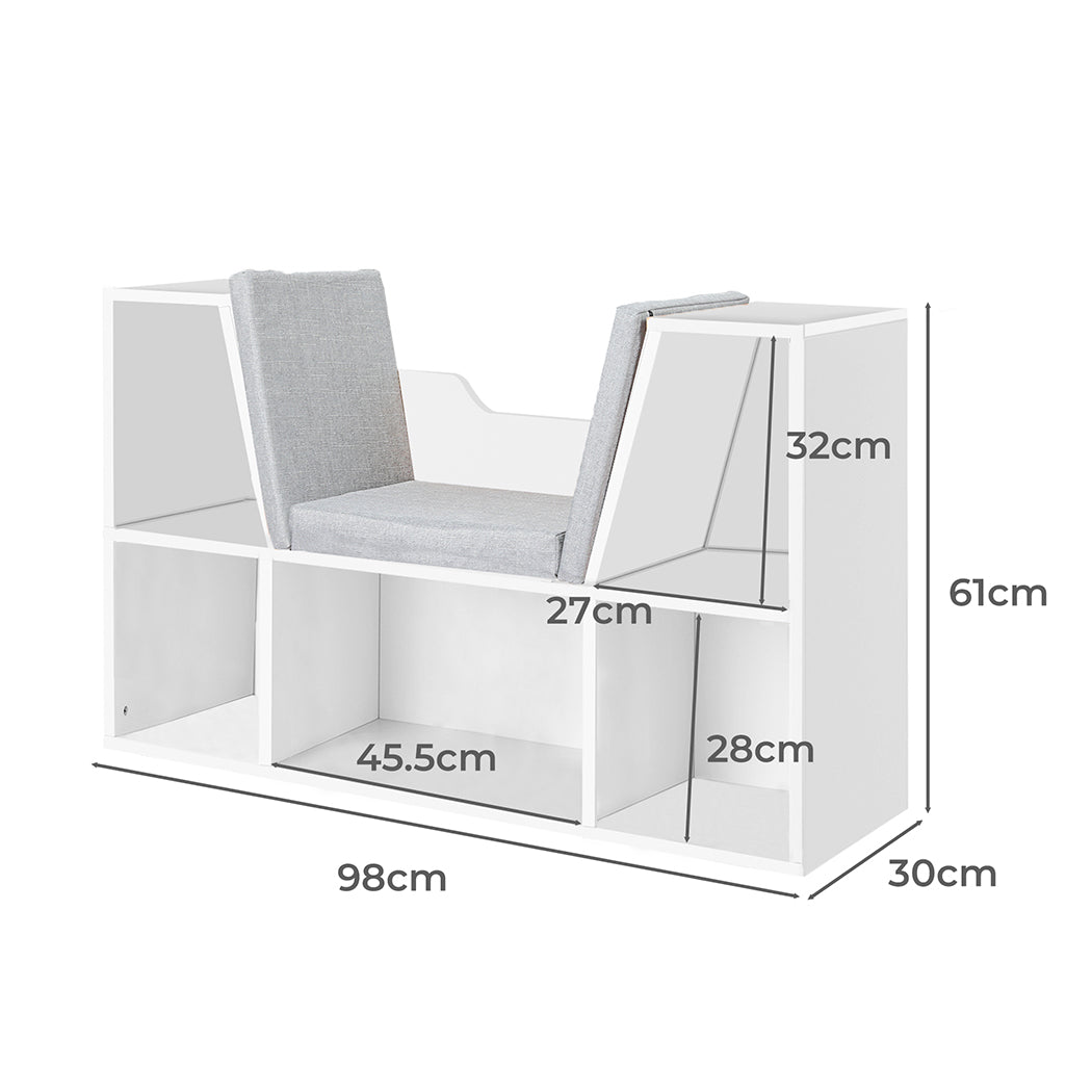 Levede Kids Bookcase Toys Box Shelf White - '9356877132155 Toy Chest Australia 2